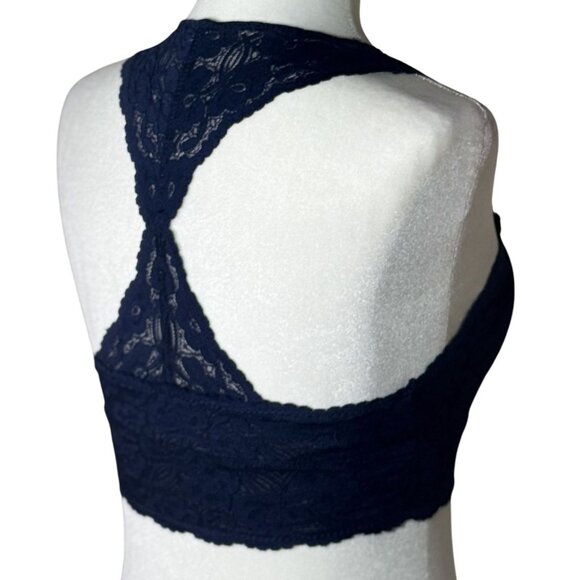 NWOT Intimately FREE PEOPLE Lace Bralette Bra Small Dark Gray Galloon Racerback - Picture 3 of 8